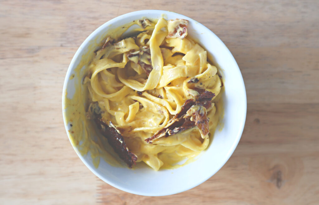 Vegan pasta carbonara